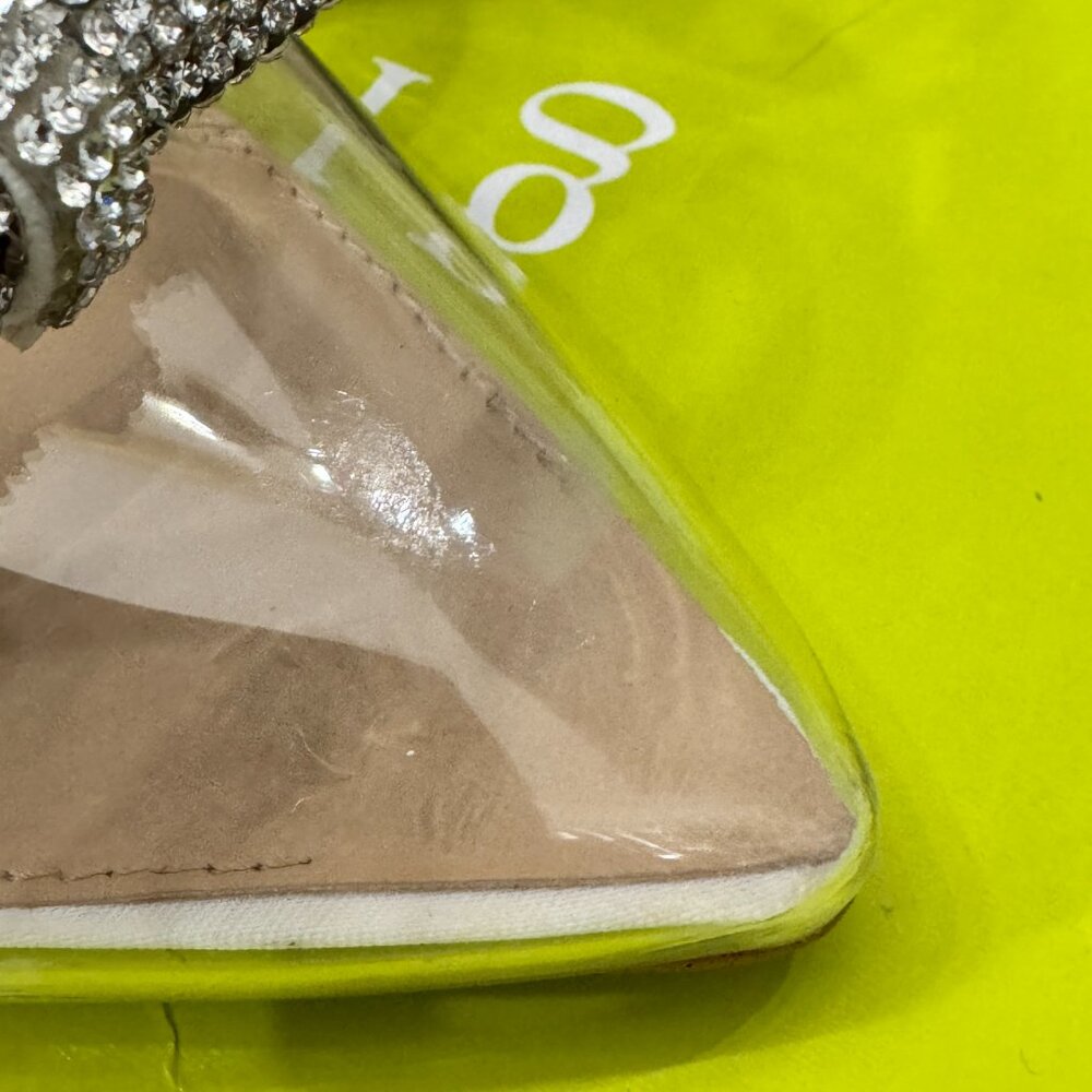 Gianni Bini Bridal Collection Ezlynn Rhinestone Embellished Bow Vinyl Toe Pumps - Picture 8 of 16